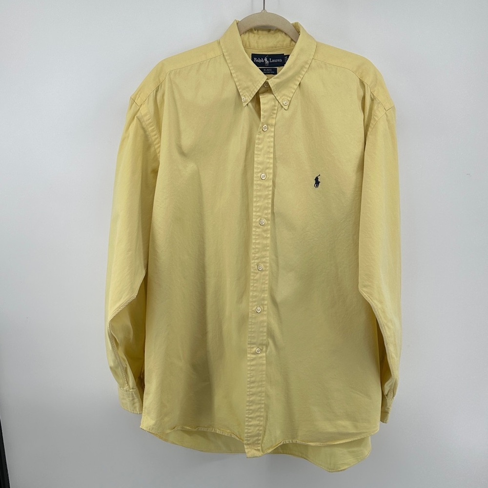 Polo by Ralph Lauren VTG Ivy League Men's Light Yellow Button Down Shirt SzXL